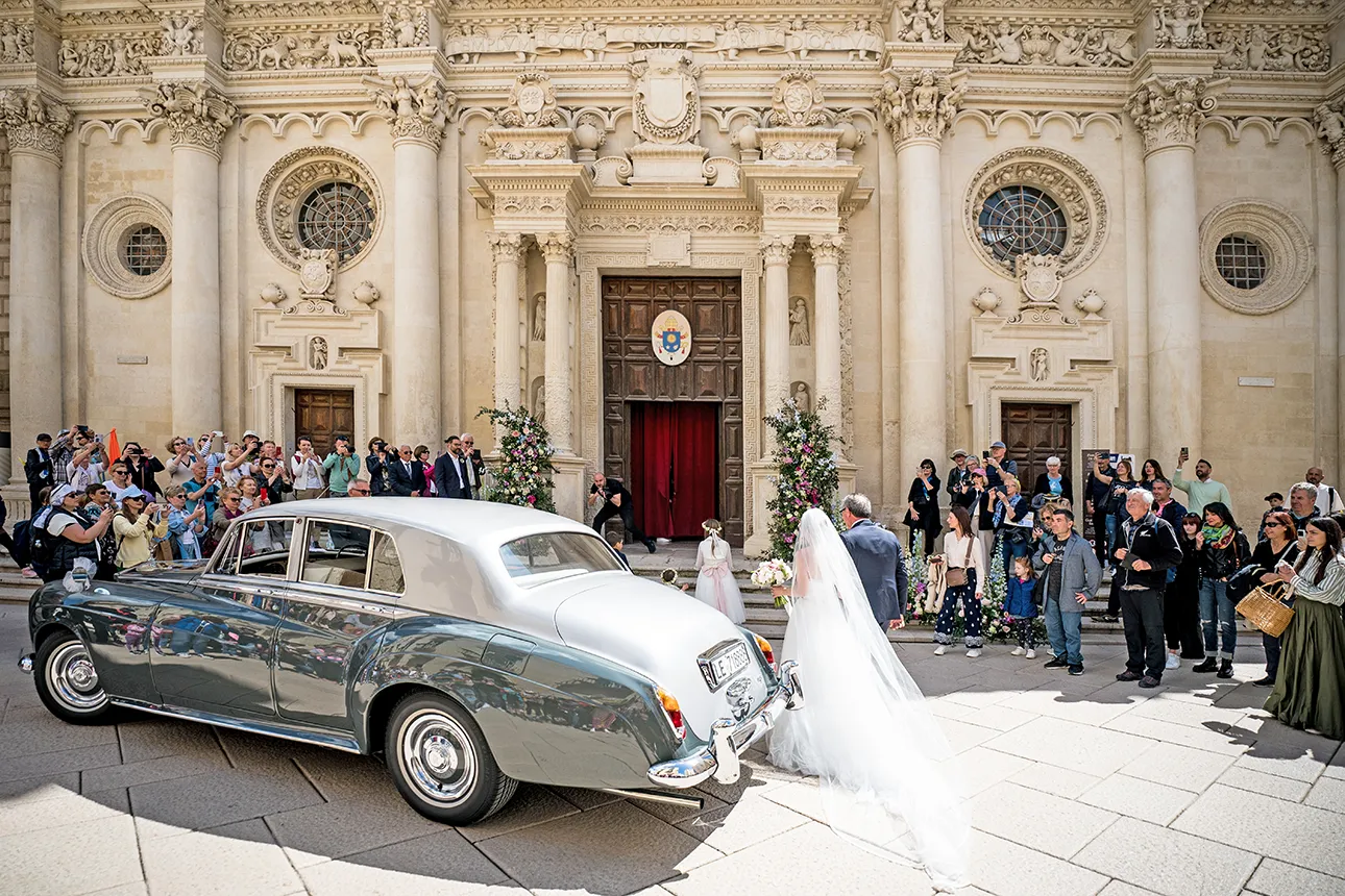 matrimonio di mattina basilica di Santa croce gioiello di architettua barocca a Lecce